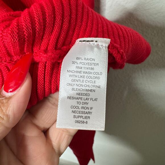 Liz Claiborne Women’s 5X Open Front Cardigan Sweater Red NWT Cabaret Rayon Blend - Picture 4 of 8